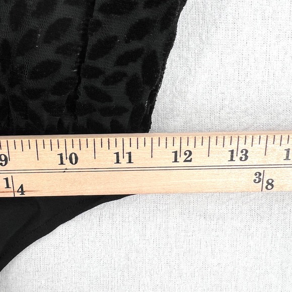 RAMY BROOKE Regina Bodysuit Womens XS Black Velvet Burnout Sleeveless V-neck - Picture 15 of 16